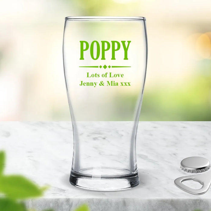 Poppy Coloured Standard Beer Glass