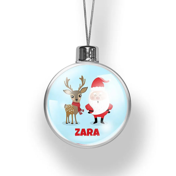 Santa & Reindeer Christmas Baubles