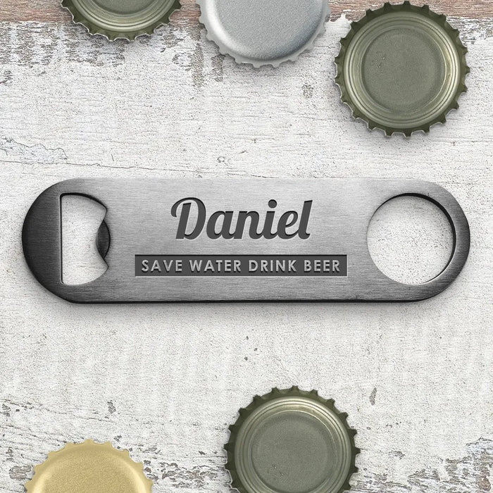 Save Water Engraved Metal Bottle Opener