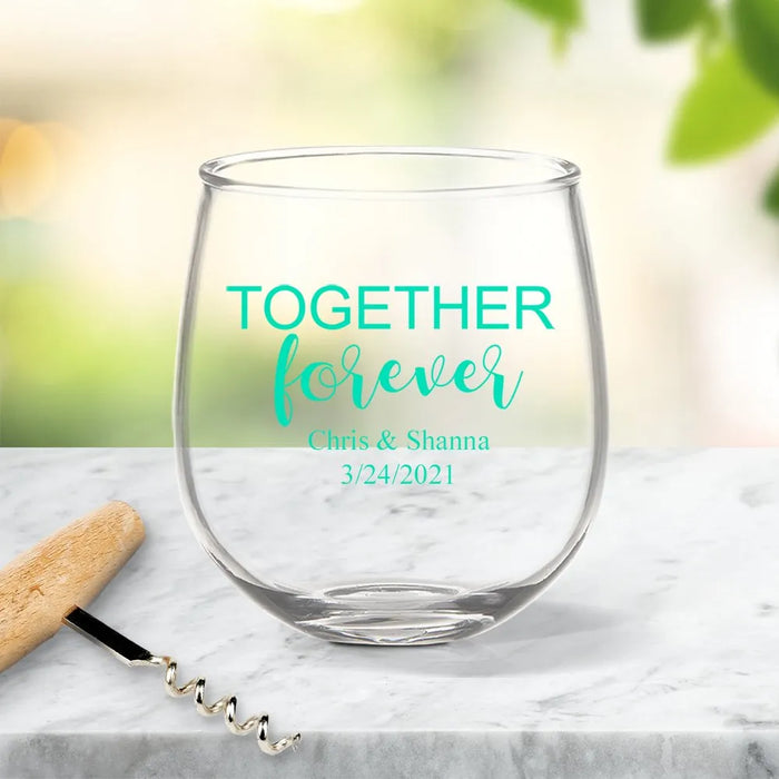 Together Forever Coloured Stemless Wine Glass