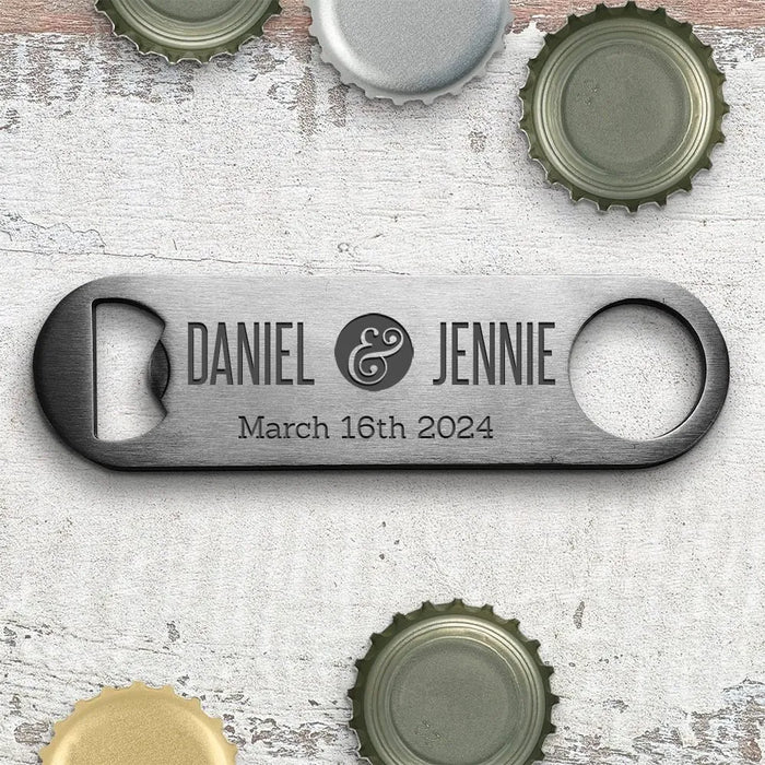 Wedding Engraved Metal Bottle Opener