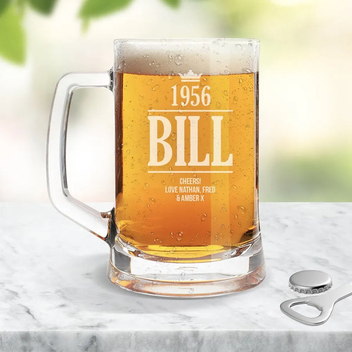 Year Glass Beer Mug