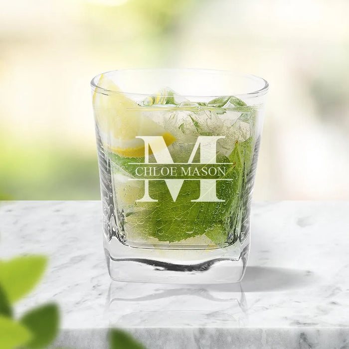 Monogram Engraved Tumbler Glass