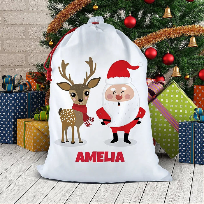 Santa & Reindeer Santa Sack