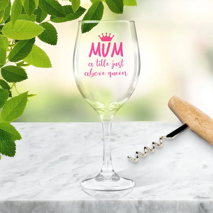 Mum Coloured Wine Glass