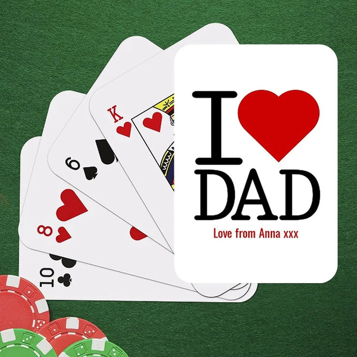 I Love Dad Playing Cards